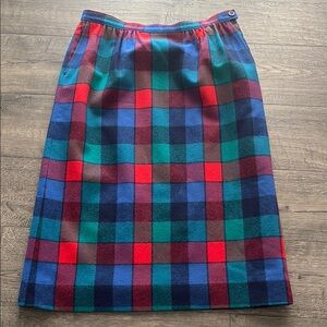 VTG Pendleton Plaid Skirt in Red, Blue, and Green
